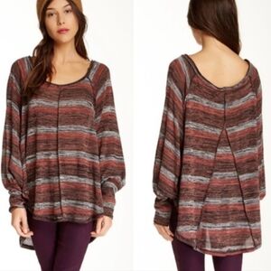 Free People Slouchy Carolina Hacci Striped Top Size L